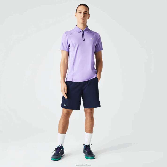 Lacoste calções de ténis desportivos de ajuste regular sem costura homens azul marinho 423 88BL1331 - Image 1