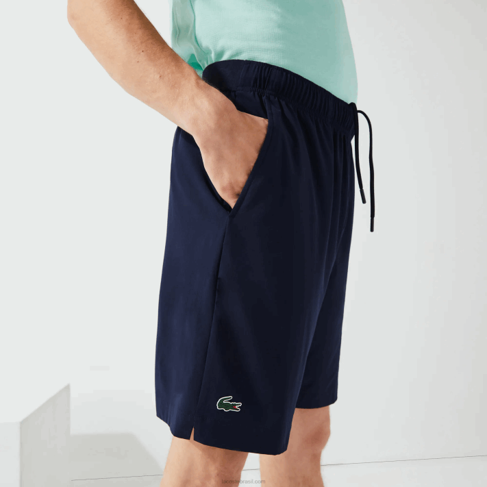 Lacoste calções desportivos ultraleves homens azul marinho branco 525 88BL1411 - Image 10