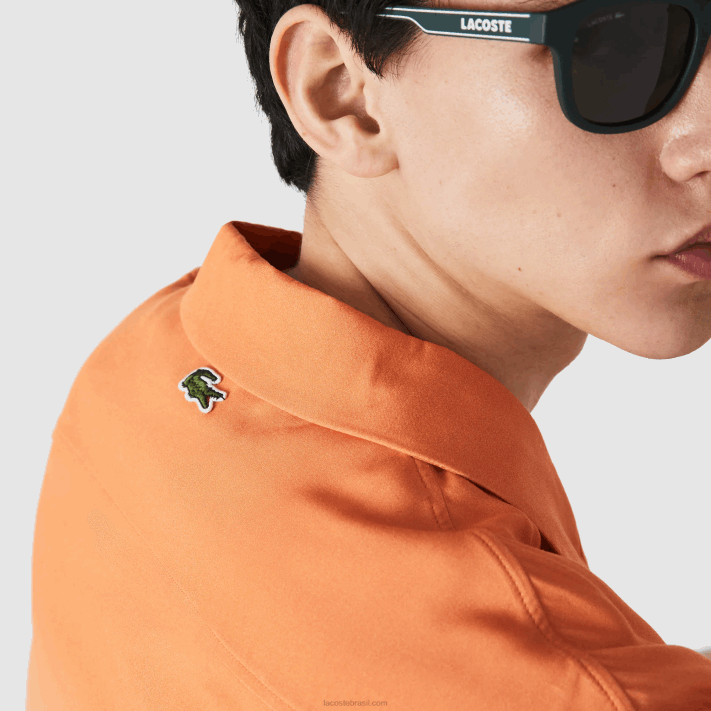 Lacoste camisa com estampa degradê de ajuste relaxado ao vivo homens laranja branco amarelo z81 88BL1584 - Image 6