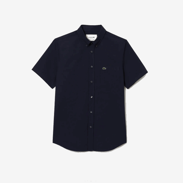 Lacoste camisa de algodão de ajuste regular homens azul marinho 423 88BL452 - Image 1
