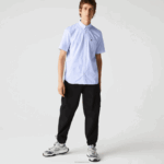 Lacoste camisa de algodão oxford de ajuste regular homens hbp azul 88BL1527 - Image 5