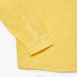 Lacoste camisa de linho homens amarelo 107 88BL471 - Image 3