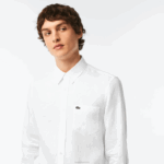 Lacoste camisa de linho homens branco 001 88BL469 - Image 2