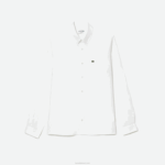 Lacoste camisa de linho homens branco 001 88BL469 - Image 4