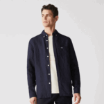 Lacoste camisa de linho regular homens azul marinho 166 88BL1650 - Image 2