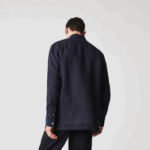 Lacoste camisa de linho regular homens azul marinho 166 88BL1650 - Image 3