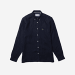 Lacoste camisa de linho regular homens azul marinho 166 88BL1650 - Image 5