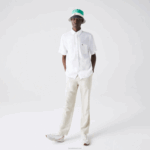Lacoste camisa de linho regular homens branco 001 88BL1646 - Image 2