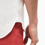 Lacoste camisa de linho regular homens branco 001 88BL1646 - Image 6