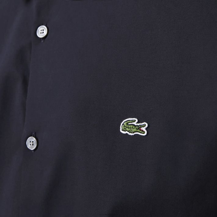 Lacoste camisa de popeline de algodão stretch slim fit homens azul marinho hde 88BL1487 - Image 6