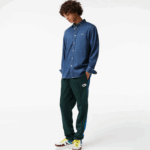 Lacoste camisa jeans de algodão orgânico fit regular homens cdz azul 88BL1502 - Image 2