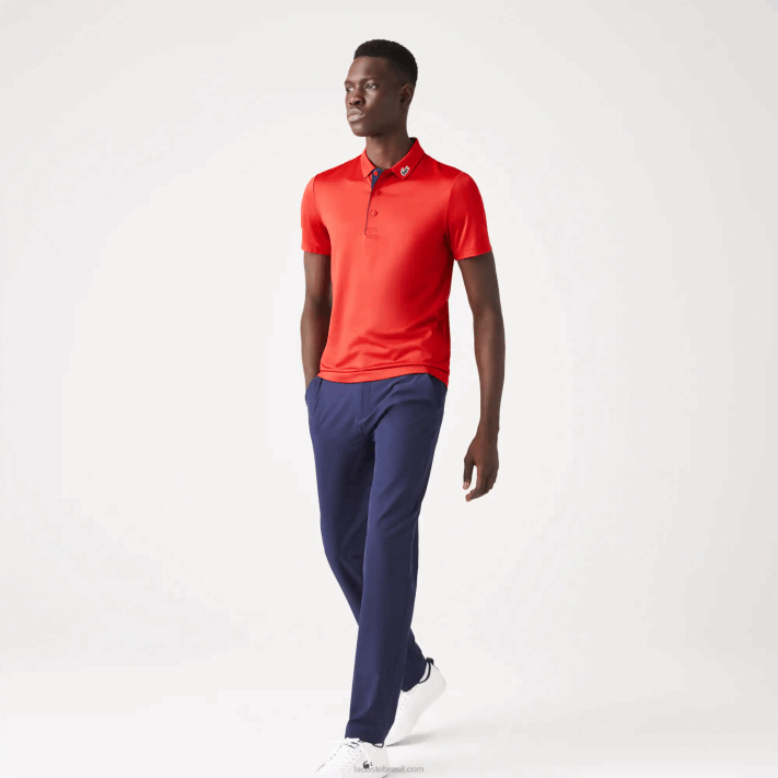 Lacoste camisa pólo de golfe jersey esporte homens vermelho azul marinho 528 88BL597 - Image 2