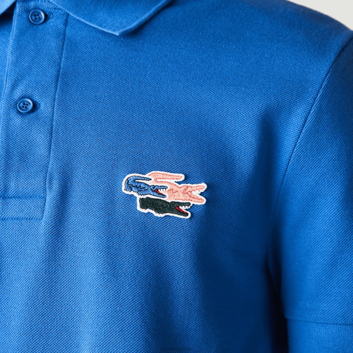 Lacoste camisa pólo regular fit crocodilos de algodão orgânico homens qpt azul 88BL844 - Image 4
