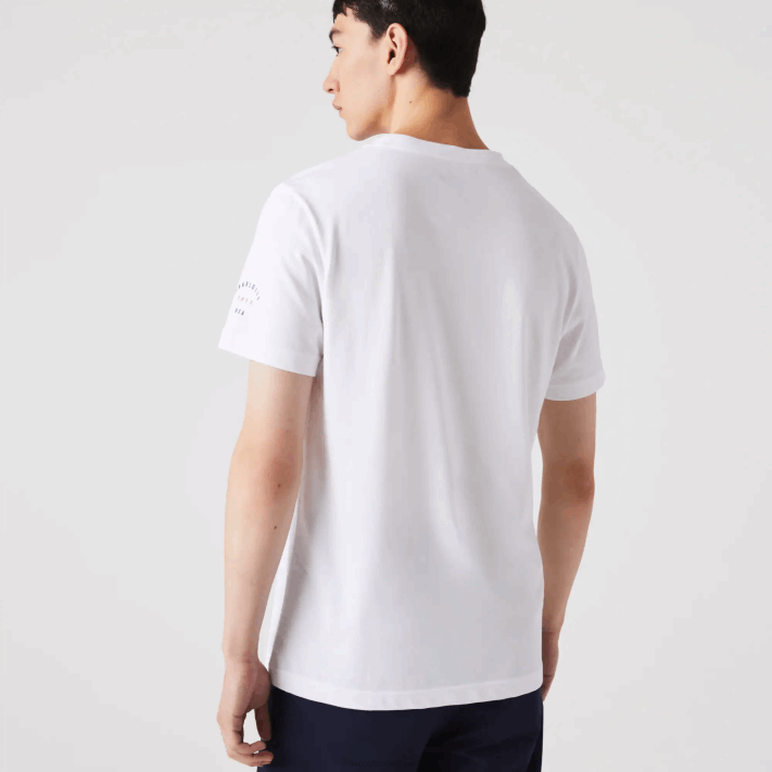 Lacoste camiseta da bandeira americana do esporte da copa dos presidentes homens branco 001 88BL861 - Image 3