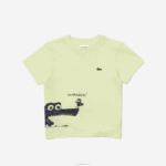 Lacoste camiseta de algodão com estampa de crocodilo crianças amarelo 6gd 88BL3161 - Image 4