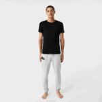 Lacoste camiseta de algodão com gola redonda pacote com 3 homens branco cinza chine preto bxy 88BL1349 - Image 6