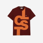 Lacoste camiseta de algodão com letras contrastantes de ajuste regular homens bordeaux zs1 88BL566 - Image 3