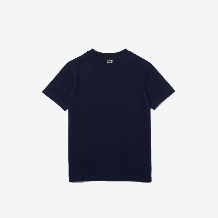 Lacoste camiseta de algodão com logo vintage e gola redonda Rapazes azul marinho 166 88BL3152 - Image 2