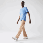 Lacoste camiseta de algodão orgânico com estampa de crocodilo homens azul 776 88BL903 - Image 2