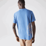 Lacoste camiseta de algodão orgânico com estampa de crocodilo homens azul 776 88BL903 - Image 3