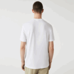 Lacoste Camiseta de algodão orgânico stretch com estampa de crocodilo homens branco 001 88BL637 - Image 3