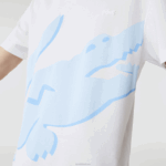 Lacoste Camiseta de algodão orgânico stretch com estampa de crocodilo homens branco 001 88BL637 - Image 4