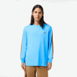 Lacoste camiseta de banda de contraste homens azul 4x 88BL817