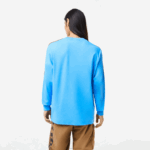 Lacoste camiseta de banda de contraste homens azul 4x 88BL817 - Image 3
