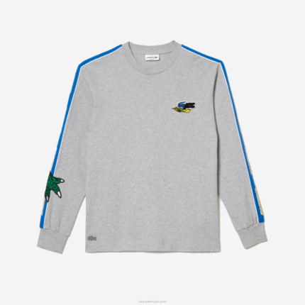 Lacoste camiseta de banda homens chine cinza cca 88BL719