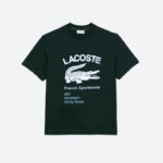 Lacoste camiseta de crocodilo de ajuste relaxado homens verde yzp 88BL699 - Image 3