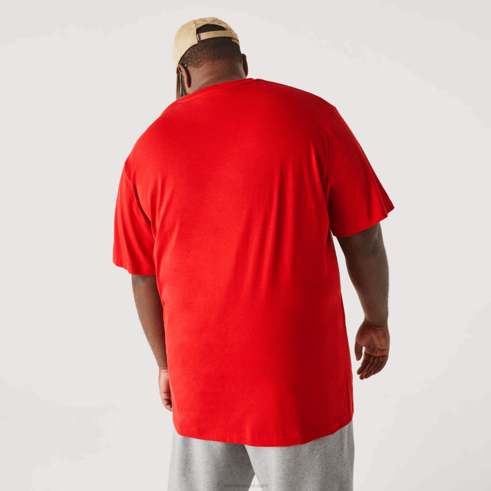 Lacoste camiseta de jérsei com decote v homens vermelho 240 88BL733 - Image 3