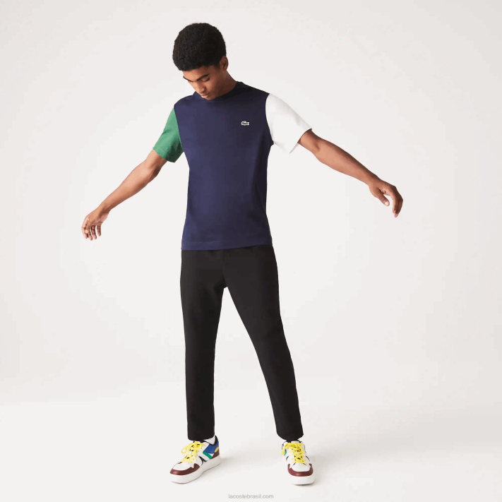 lacoste_camiseta_de_jersei_de_algodao_colorblock_de_ajuste_regular_homens_azul_marinho_verde_branco_yun_88bl814.png Lacoste camiseta de jérsei de algodão colorblock de ajuste regular homens azul marinho verde branco yun 88BL814 - Image 1