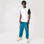 Lacoste camiseta de jérsei de algodão colorblock de ajuste regular homens branco roxo preto uwx 88BL813 - Image 2