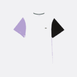 Lacoste camiseta de jérsei de algodão colorblock de ajuste regular homens branco roxo preto uwx 88BL813 - Image 4