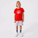 Lacoste camiseta de jérsei de algodão com marca contrastante crianças vermelho f8m 88BL3030 - Image 8