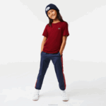 Lacoste camiseta de jérsei de algodão gola redonda crianças bordeaux ypw 88BL3165 - Image 2