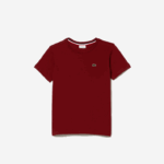 Lacoste camiseta de jérsei de algodão gola redonda crianças bordeaux ypw 88BL3165 - Image 5