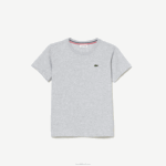 Lacoste camiseta de jérsei de algodão gola redonda crianças chine cinza cca 88BL3125 - Image 4