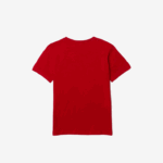 Lacoste camiseta de jérsei de algodão gola redonda crianças galinha vermelha 88BL3178 - Image 2