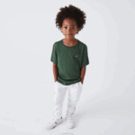 Lacoste camiseta de jérsei de algodão gola redonda crianças verde 5hx 88BL3149 - Image 2