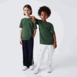 Lacoste camiseta de jérsei de algodão gola redonda crianças verde 5hx 88BL3149