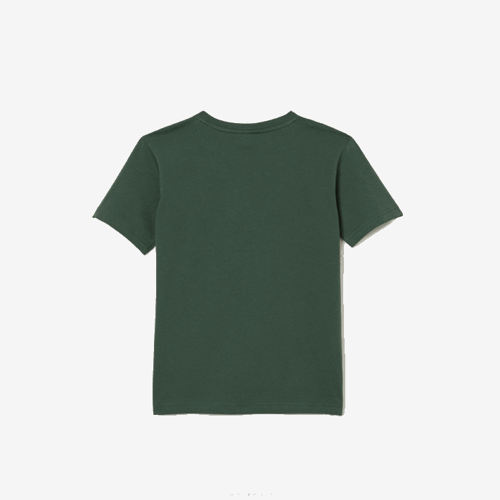 Lacoste camiseta de jérsei de algodão gola redonda crianças verde 5hx 88BL3149 - Image 5
