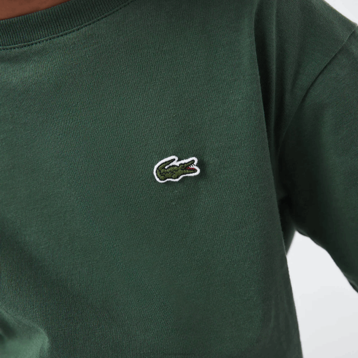 Lacoste camiseta de jérsei de algodão gola redonda crianças verde 5hx 88BL3149 - Image 6