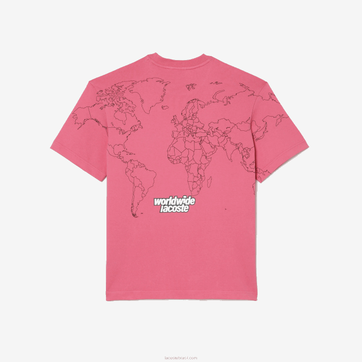 Lacoste camiseta de jérsei de algodão orgânico de ajuste relaxado homens rosa 2r3 88BL226 - Image 2