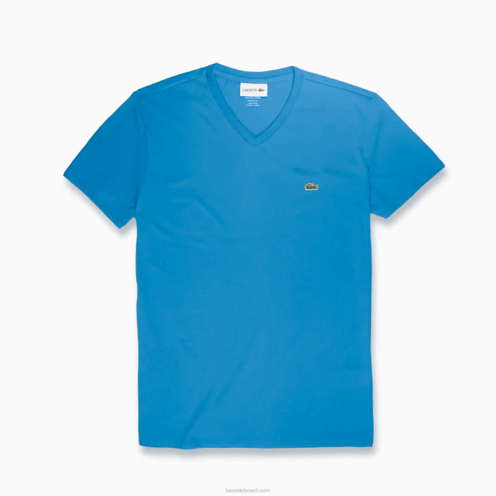 lacoste_camiseta_de_jersei_de_algodao_pima_com_decote_v_homens_azul_4x_88bl731.png Lacoste camiseta de jérsei de algodão pima com decote v homens azul 4x 88BL731 - Image 1