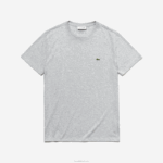 Lacoste camiseta de jérsei de algodão pima decote careca homens chine cinza cca 88BL619 - Image 5