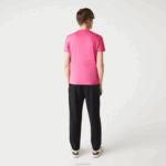 Lacoste camiseta de jérsei de algodão pima decote careca homens rosa pqs 88BL874 - Image 3