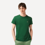 Lacoste camiseta de jérsei de algodão pima decote careca homens verde 132 88BL618