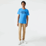 Lacoste camiseta de jérsei orgânica esportiva homens azul 4x 88BL696 - Image 2