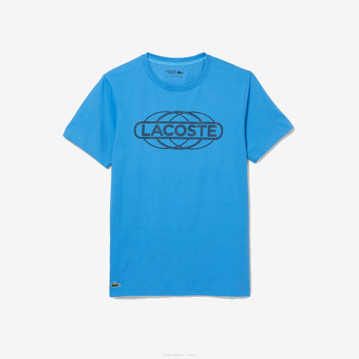 Lacoste camiseta de jérsei orgânica esportiva homens azul 4x 88BL696 - Image 4